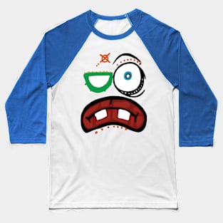 Kawaii Funny Weird Face Baseball T-Shirt